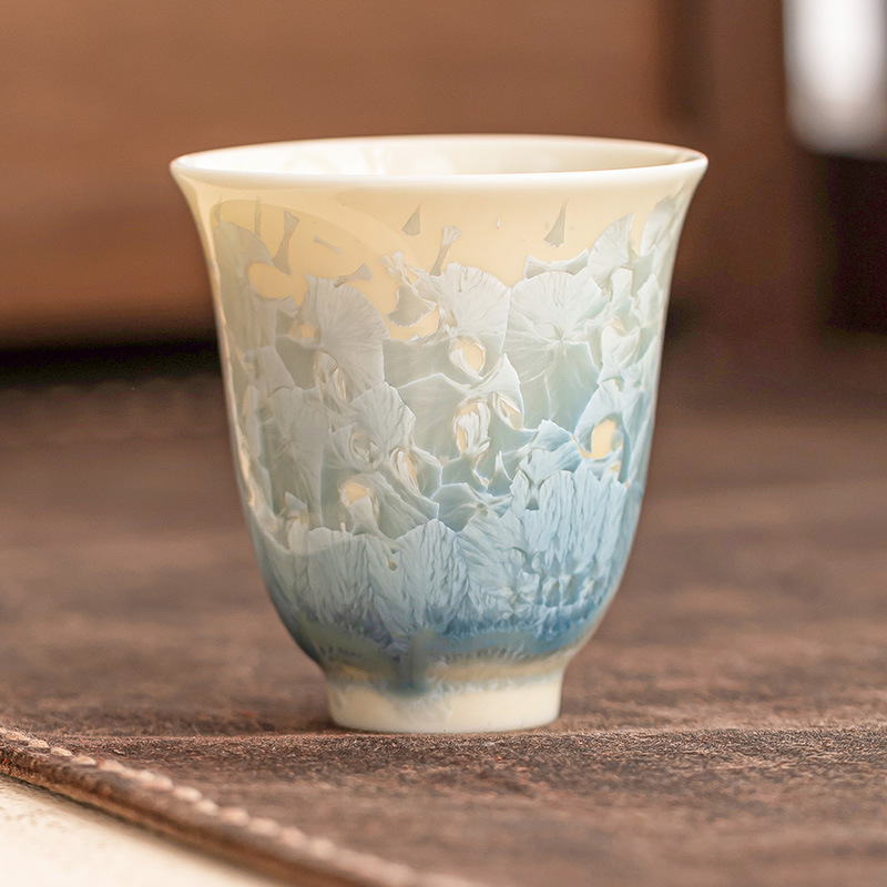 結晶釉湖綠聞香杯