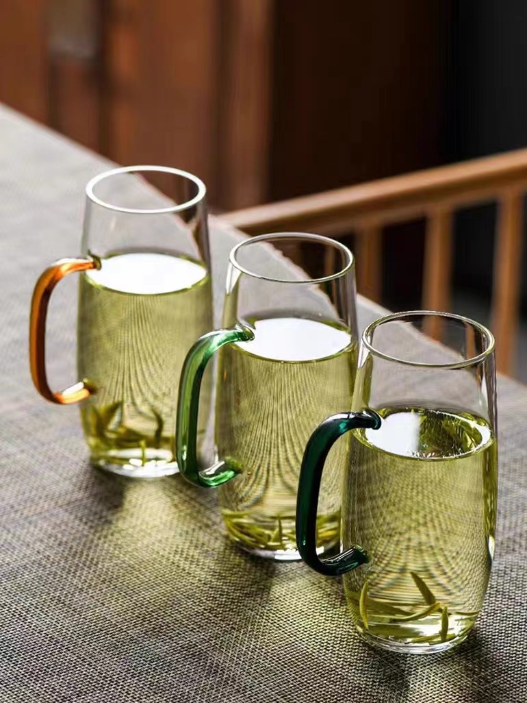 加厚耐熱帶把手泡茶杯