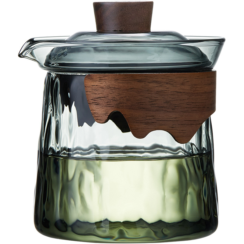 滄海玻璃蓋碗防燙手抓壶