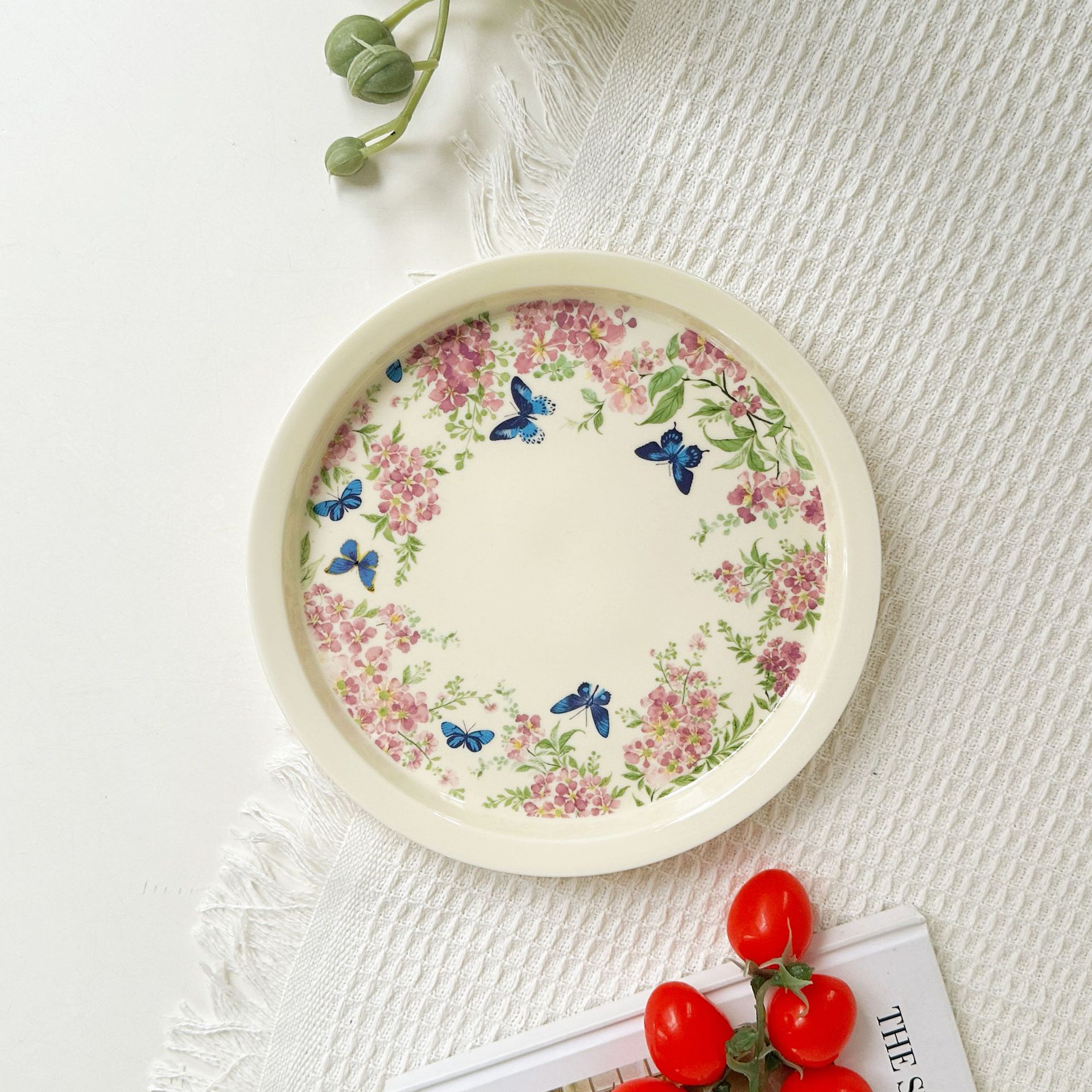復古花卉8英吋陶瓷湯盤