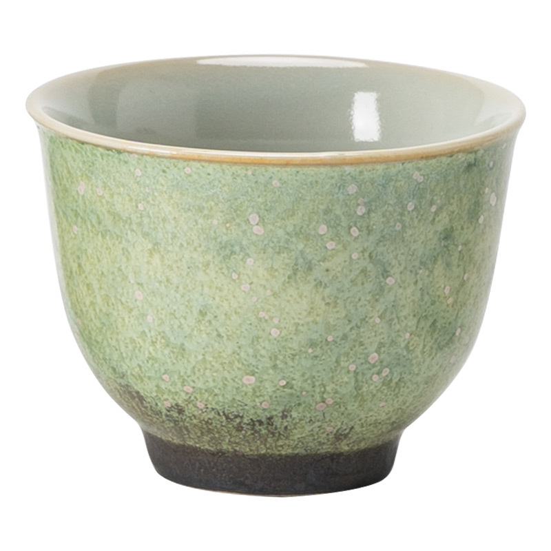 窯變星空翠綠復古品茗杯鈴鐺杯
