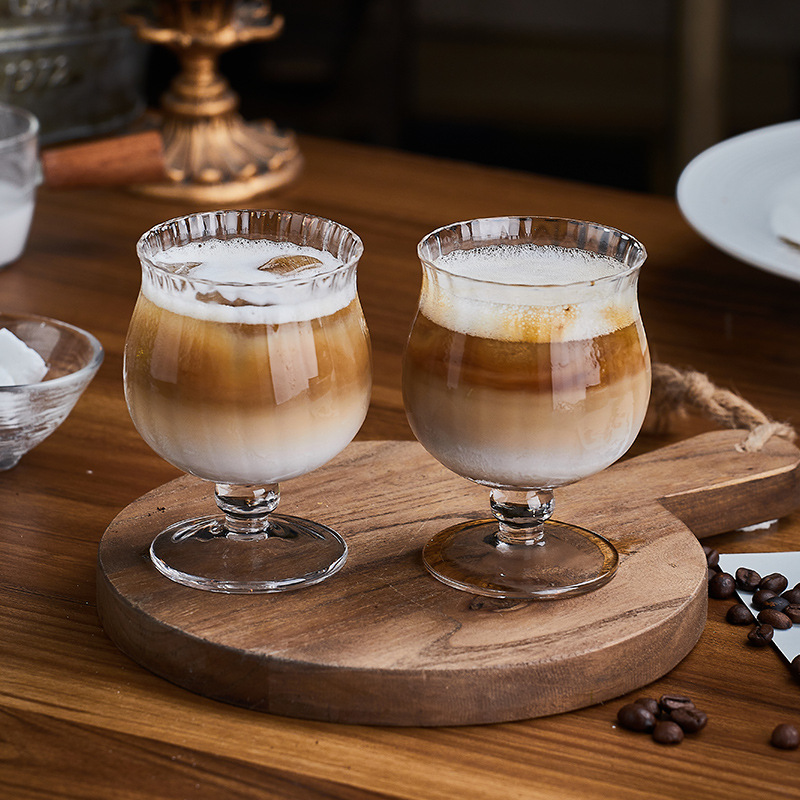高脚水晶玻璃咖啡杯甜酒杯