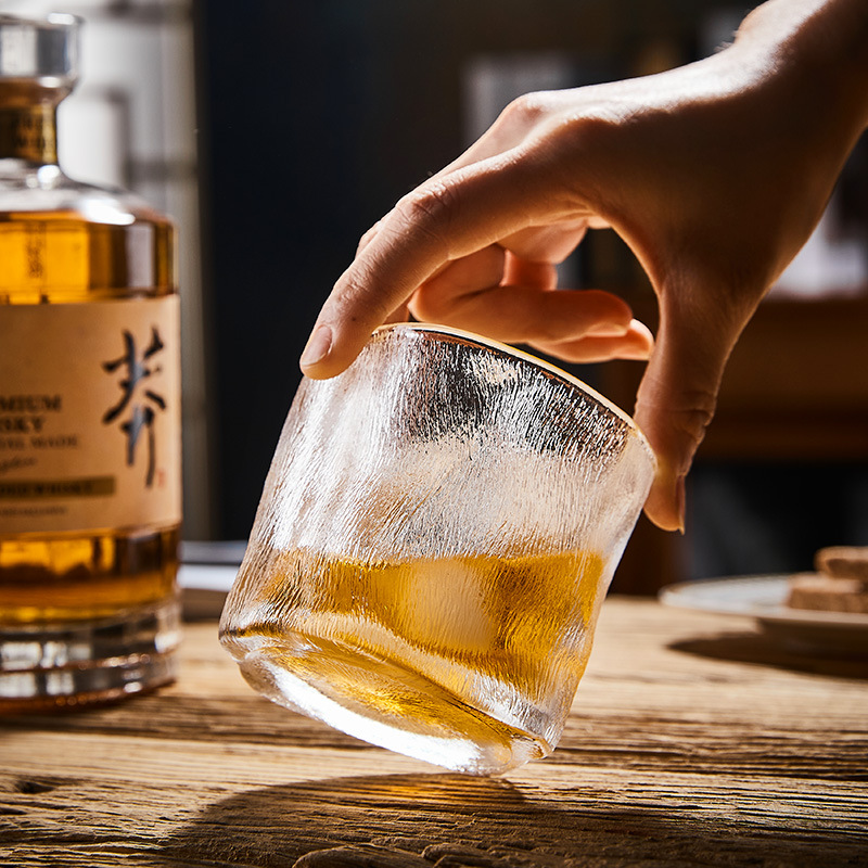 冰川紋異型玻璃威士忌酒杯