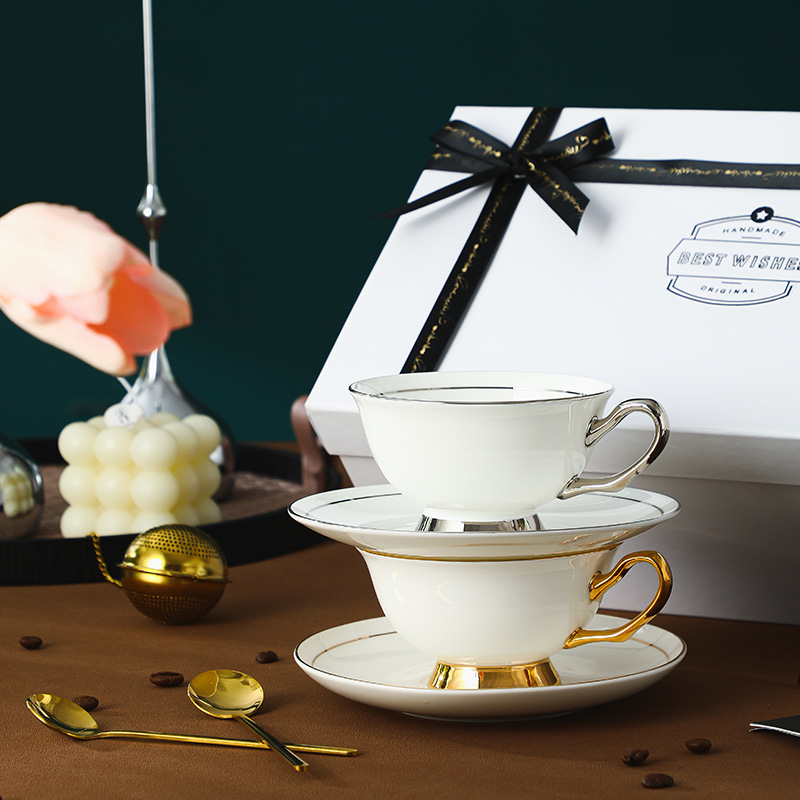 描金歐式陶瓷咖啡杯子杯碟套裝