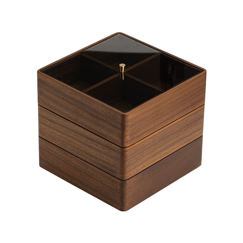 多層家用胡桃木幹果盤