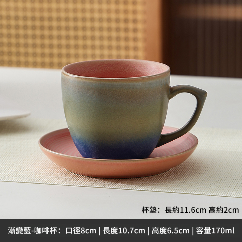 粉引拉花粗陶咖啡杯