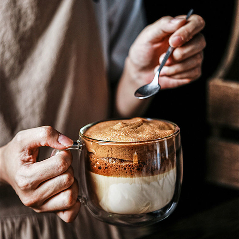 雙層透明馬克咖啡杯