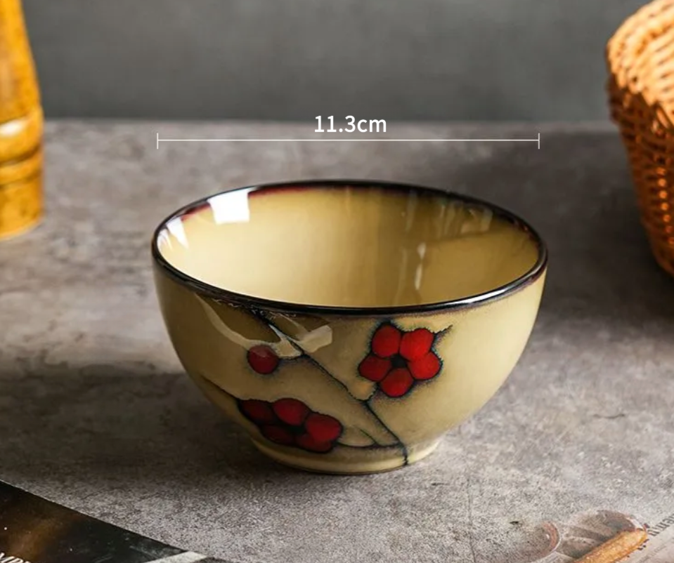 日式復古陶瓷米飯碗