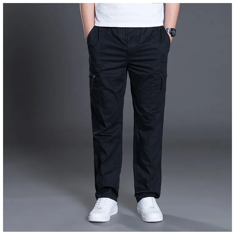 NP Summer Autumn Men Pants Casual Straight Flat Trousers Clothing Black at   Men's Clothing store