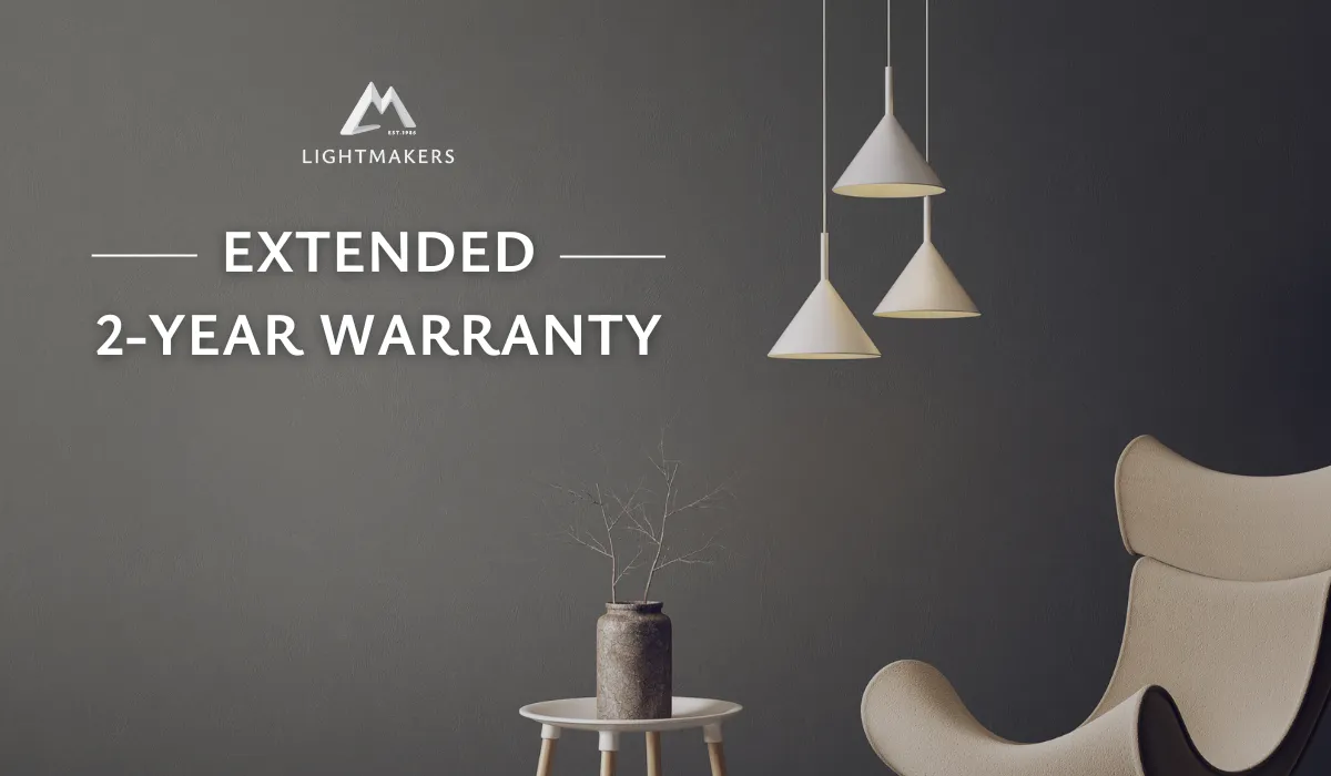 Light Makers extended 3-year warranty promotion with modern minimalist pendant lights