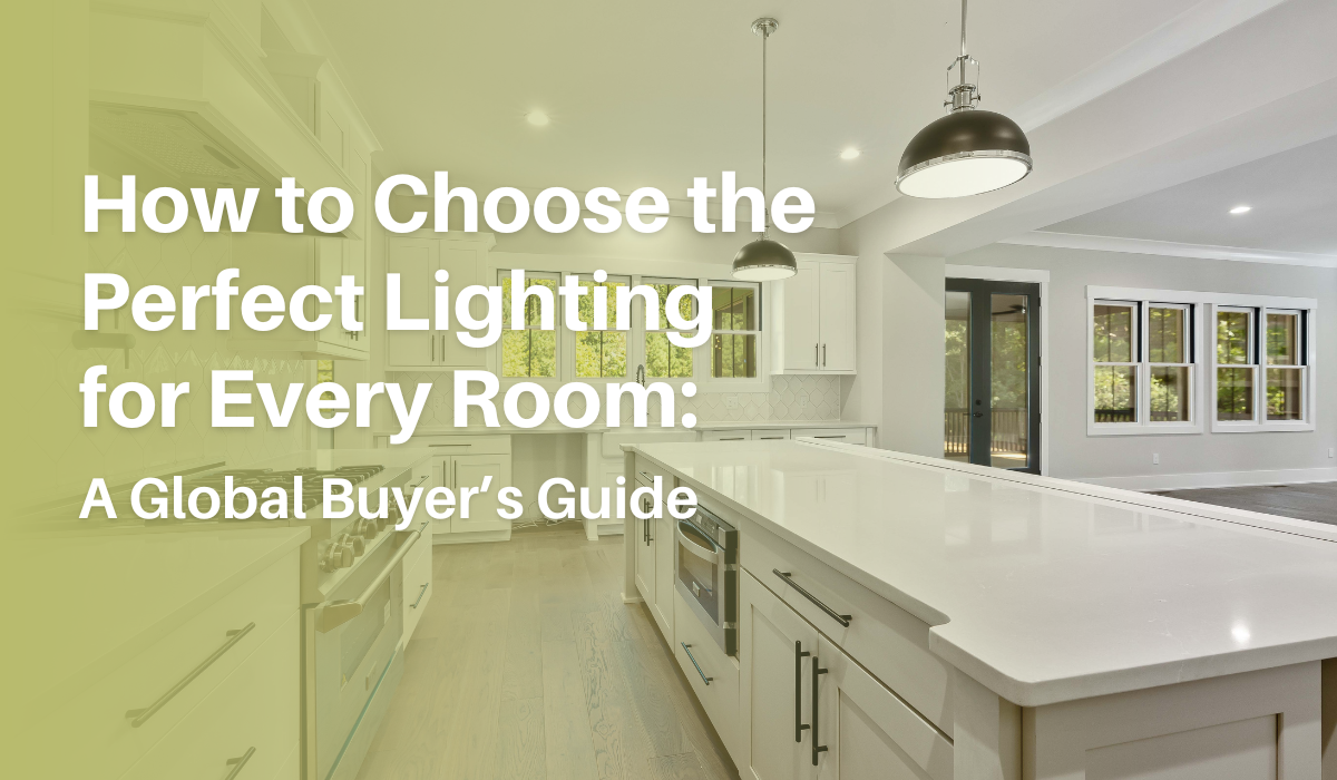 Guide to choosing the perfect lighting for every room, featuring stylish pendant lights in a modern kitchen.