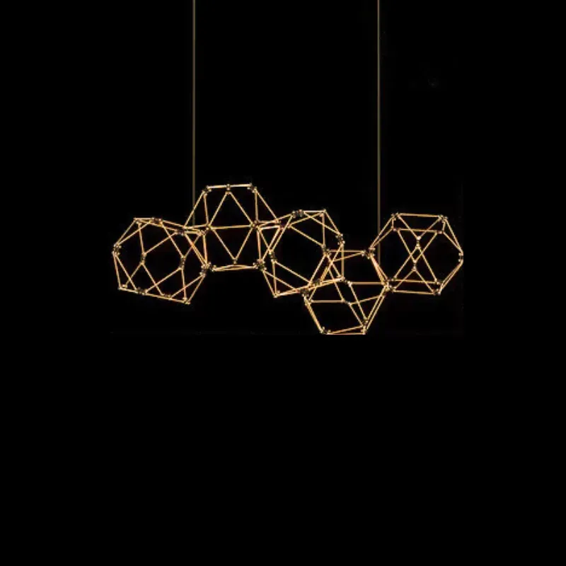 BeehiveGlow Pendant - Hexagonal Elegance in Warm Light