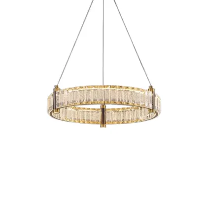 GoldenCrown Chandelier | A Brass & Crystal Elegance