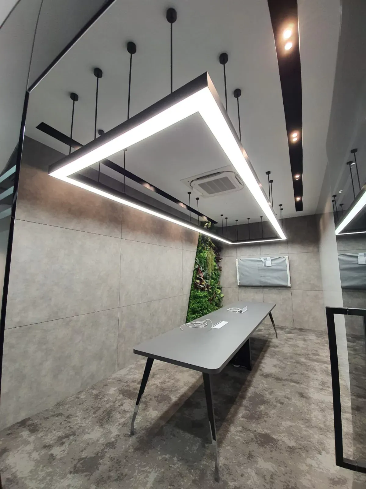 {"default":"Eco style office lighting done for a commercial building. "}