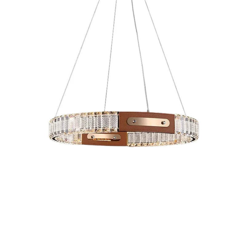 LeatherLuxe Crystal & Leather Chandelier | Elegant and Luxurious