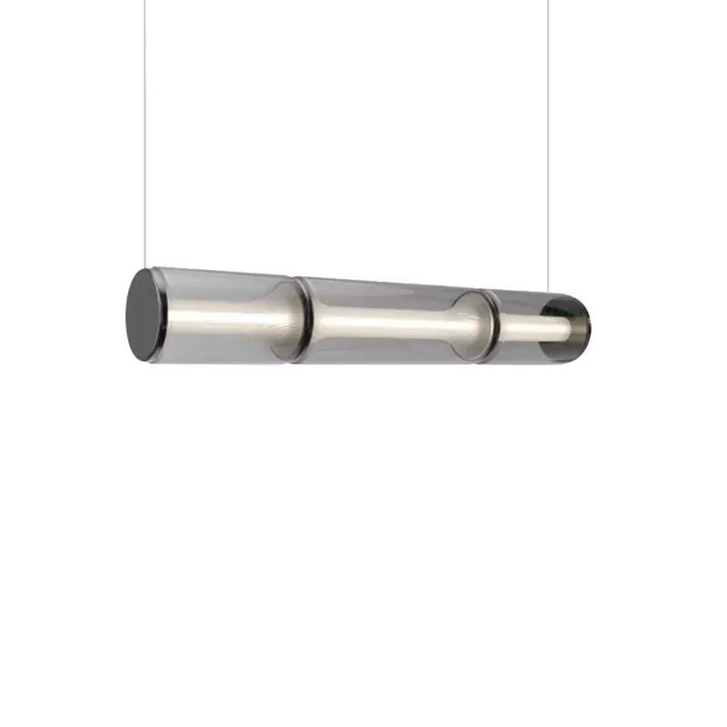 LineaScape 3-Sections Pendant in Black Finish and Clear Glass