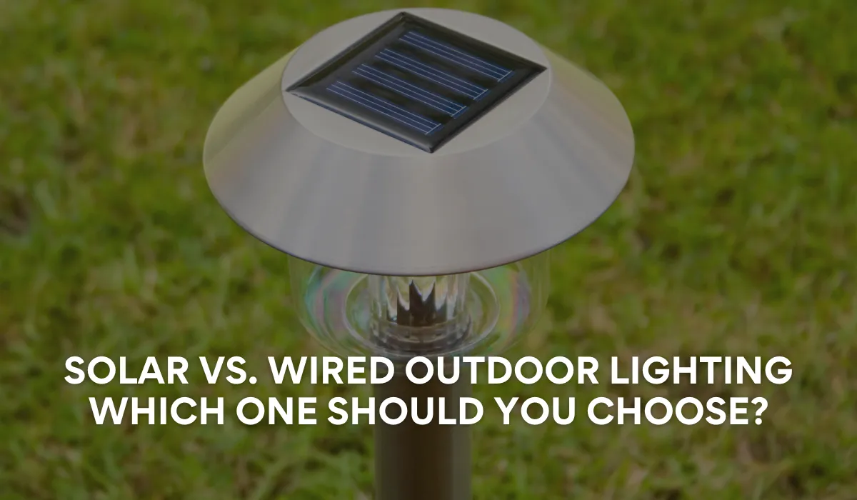 Close-up of a solar outdoor garden light on grass