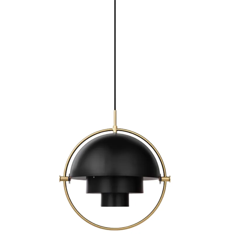 black and gold adjustable steel pendant