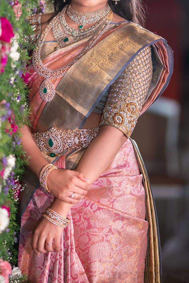 Indian Traditional Look in Saree for Wedding Function