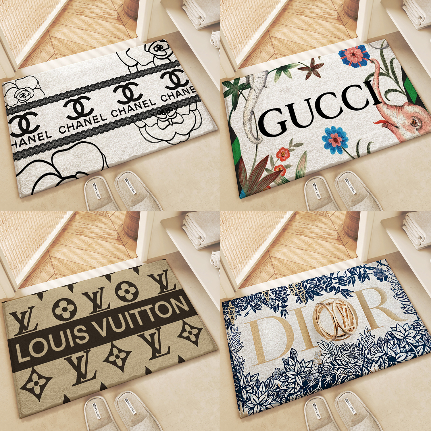 【プラダ】 トイレマット·浴室マット 吸水速乾 0423-2-1