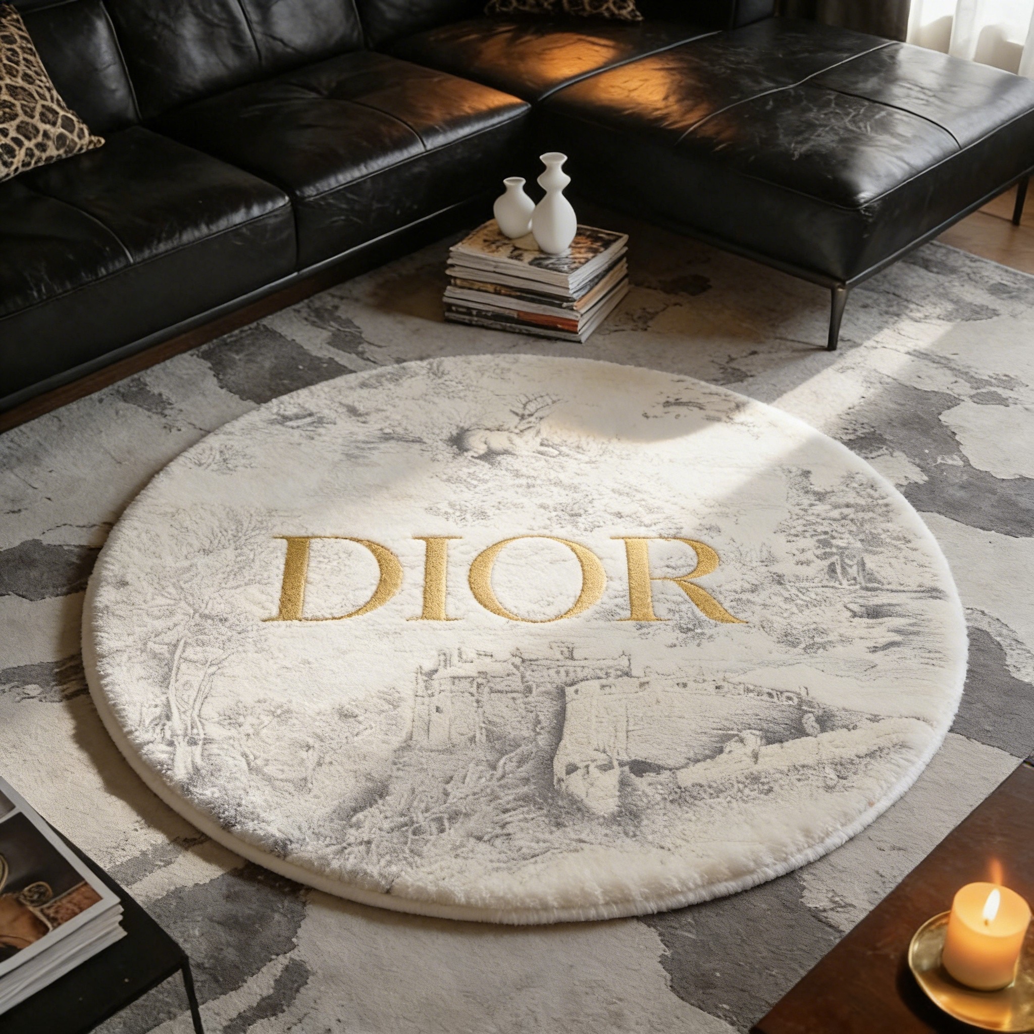 【ディオール】 ラグマット 円形 0721-4-3