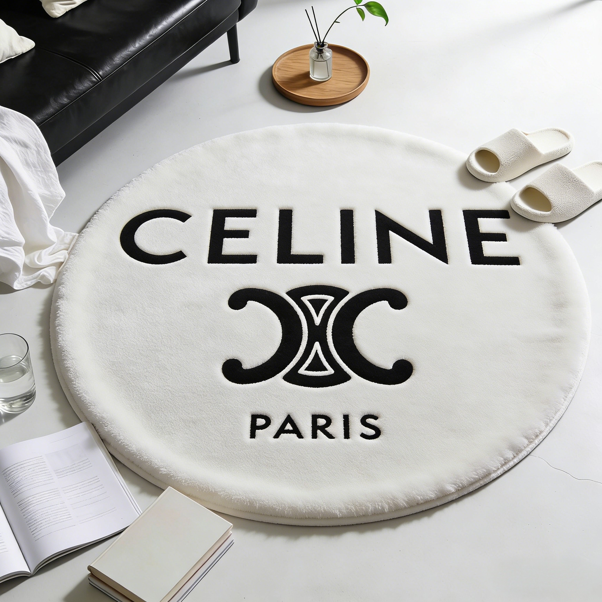 【セリーヌ】 ラグマット 円形 0825-1-1-2