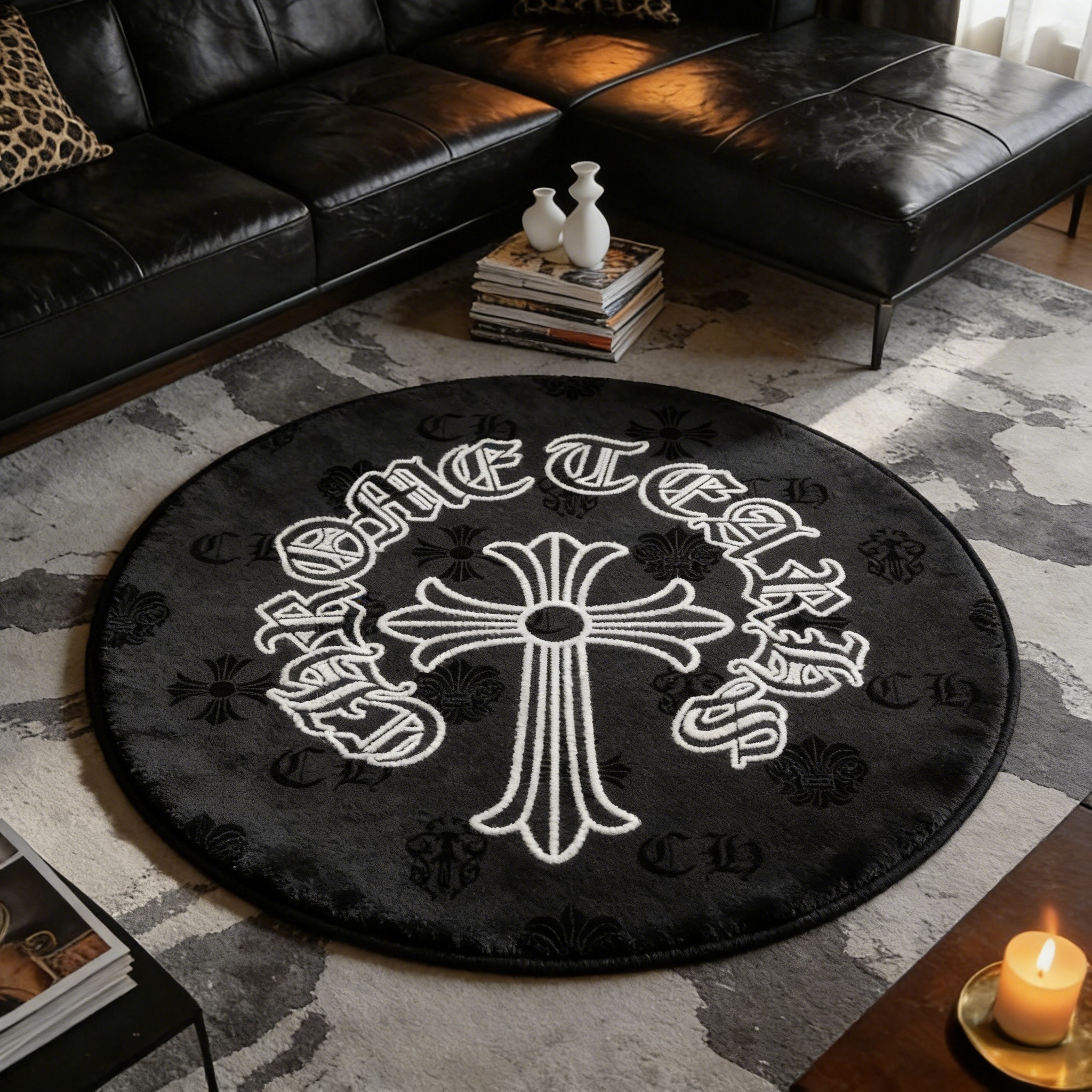 【クロムハーツ】 ラグマット 円形 0612-3-4