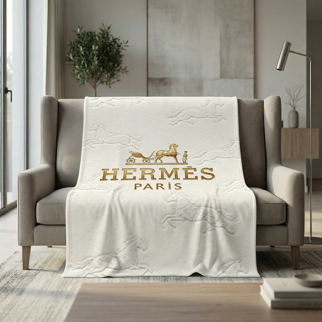 【エルメス】 ブランケット毛布 26018-15