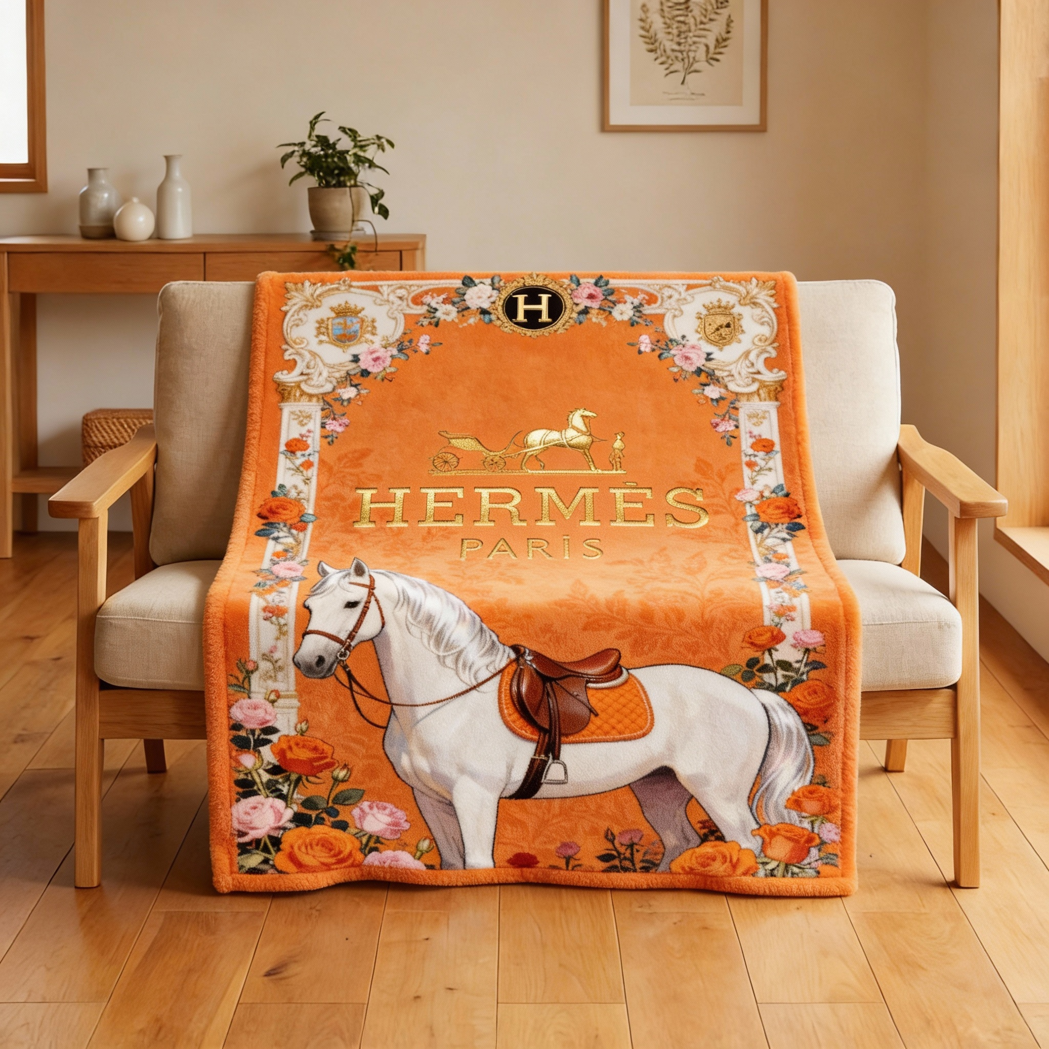 【エルメス】 ブランケット毛布 26018-3