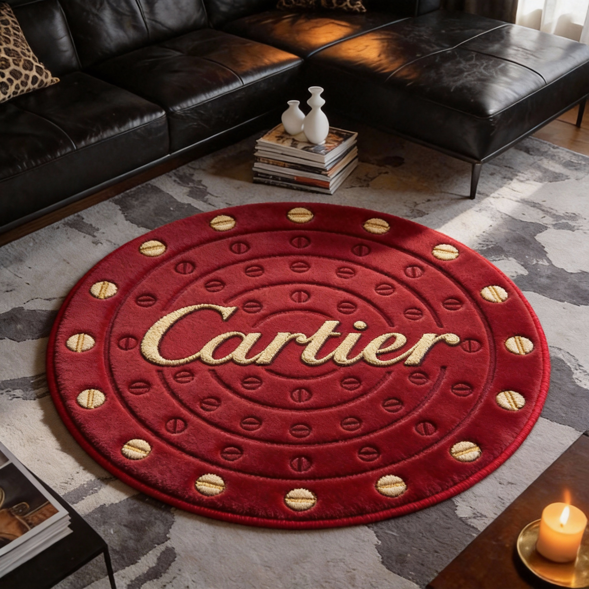 【カルティエ】 ラグマット 円形 260114-12