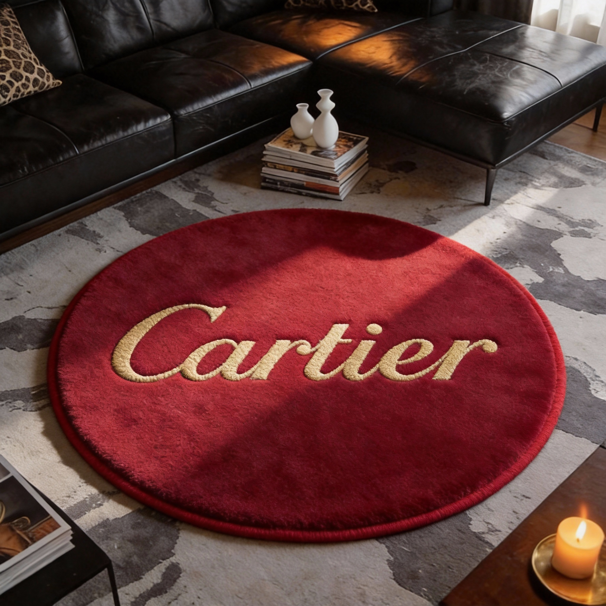 【カルティエ】 ラグマット 円形 260114-13