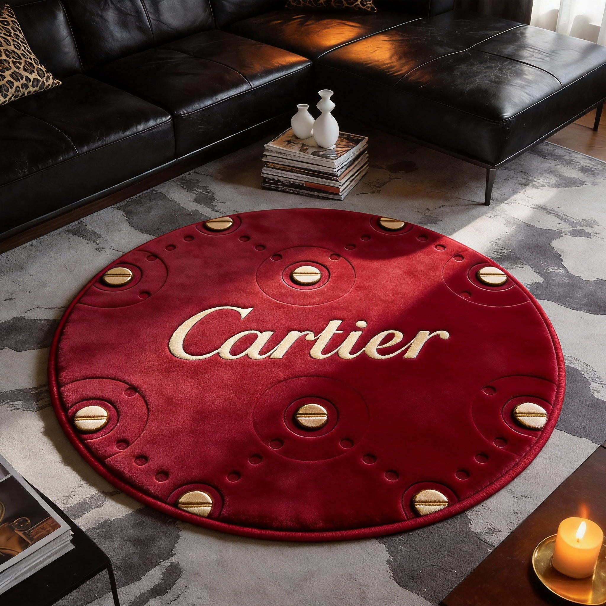 【カルティエ】 ラグマット 円形 260114-15