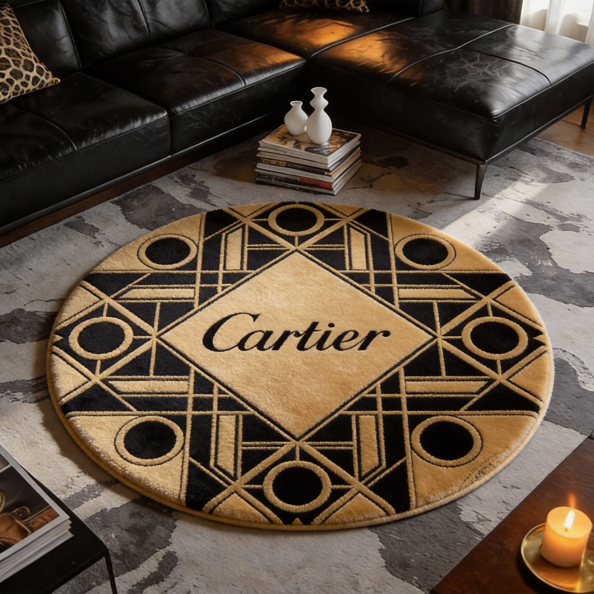 【カルティエ】 ラグマット 円形 260114-11