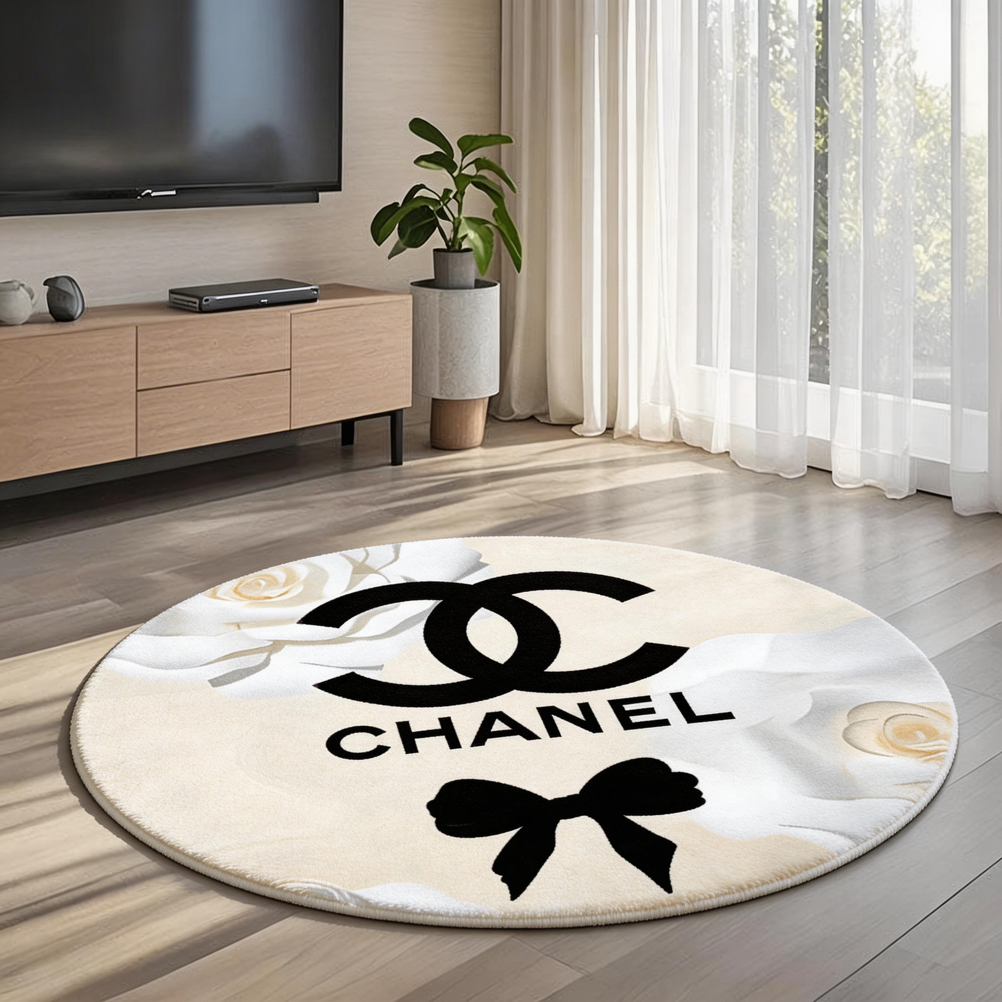 【シャネル】 ラグマット 円形 0818-1-4-2-1