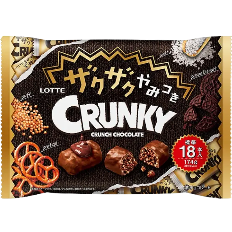 JT495 - LOTTE CRUNCHY ADDICTED CRUNCHY SHARING (174g) 乐天松脆可可饼 -huwagroup