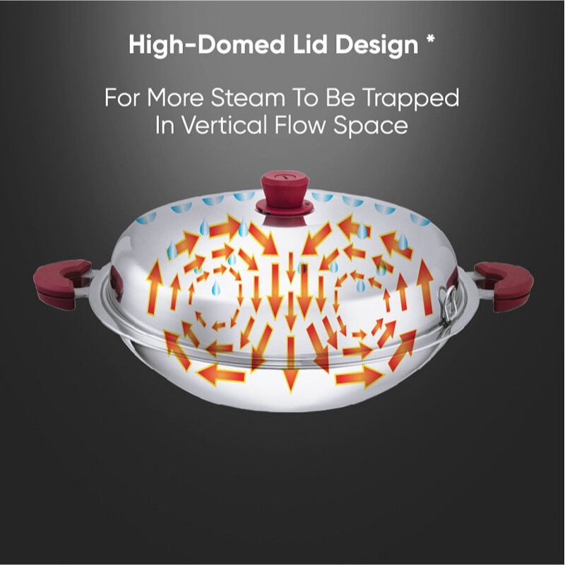 WONDERCHEF 40cm Round Bottom Wok 5-ply SUS304 One-piece Construction Frying Wok 圆底5层304不锈钢一体成型40cm炒锅-CF1-huwagroup