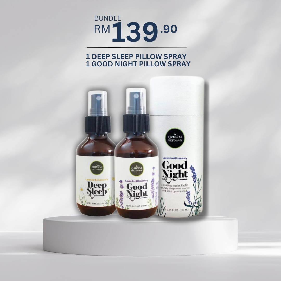 PH19 - PHUTAWAN ORGANIC DEEP SLEEP & Good Night PILLOW SPRAY(LAVENDER & CHAMOMILE)100ML-huwagroup