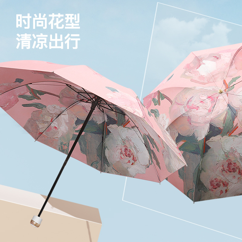 Automatic Double Layer UV Umbrella with Small Storage Bag  (Random color ) - HW39 -huwagroup