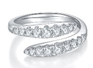 AR02 -BY PASS RING - WHITE GOLD  (size:  9 - 20)-huwagroup