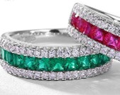 AR01 -RUBY HALF ETERNITY RING-huwagroup