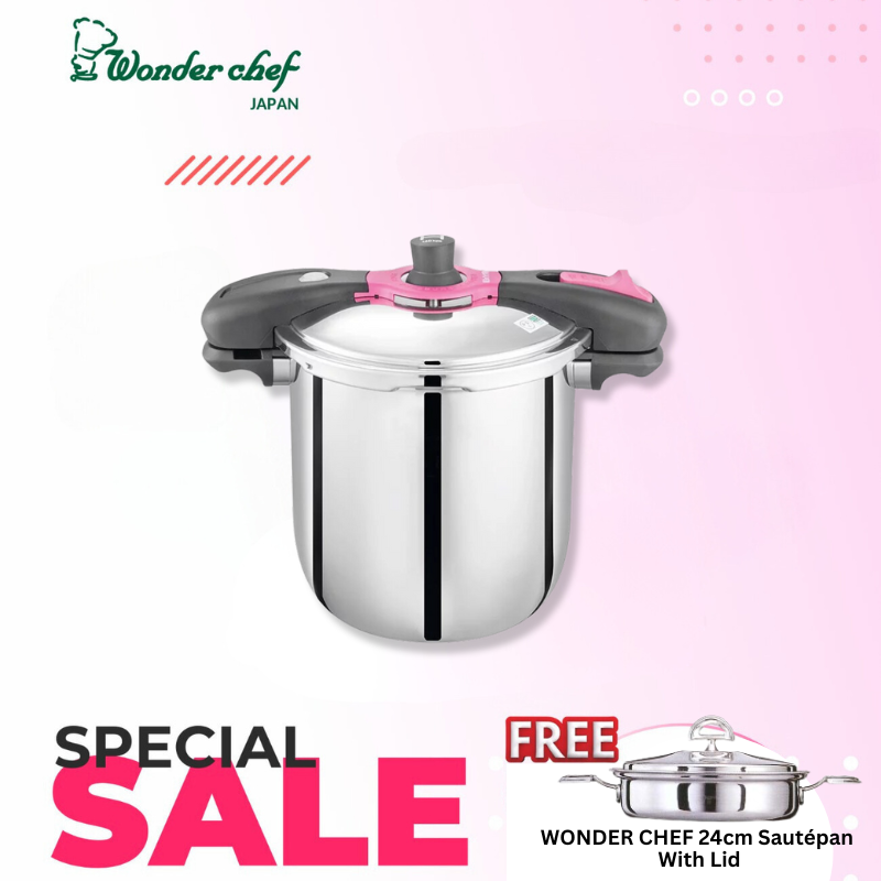 WONDERCHEF 8L Magic Quick Cooker Pressure Cooker 8升魔法快锅304不锈钢气压锅 (优雅系列) Set B - CF5-huwagroup