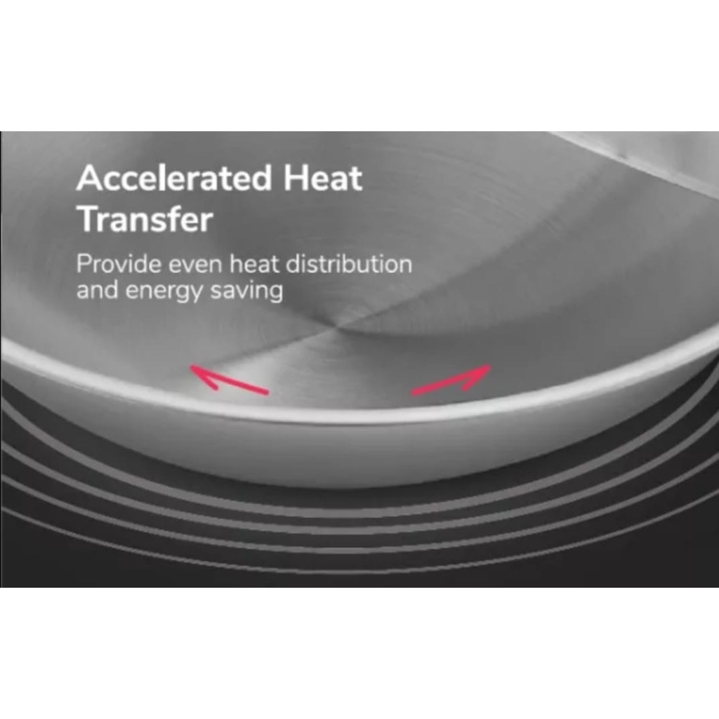 WONDERCHEF 40cm Round Bottom Wok 5-ply SUS304 One-piece Construction Frying Wok 圆底5层304不锈钢一体成型40cm炒锅-CF1-huwagroup