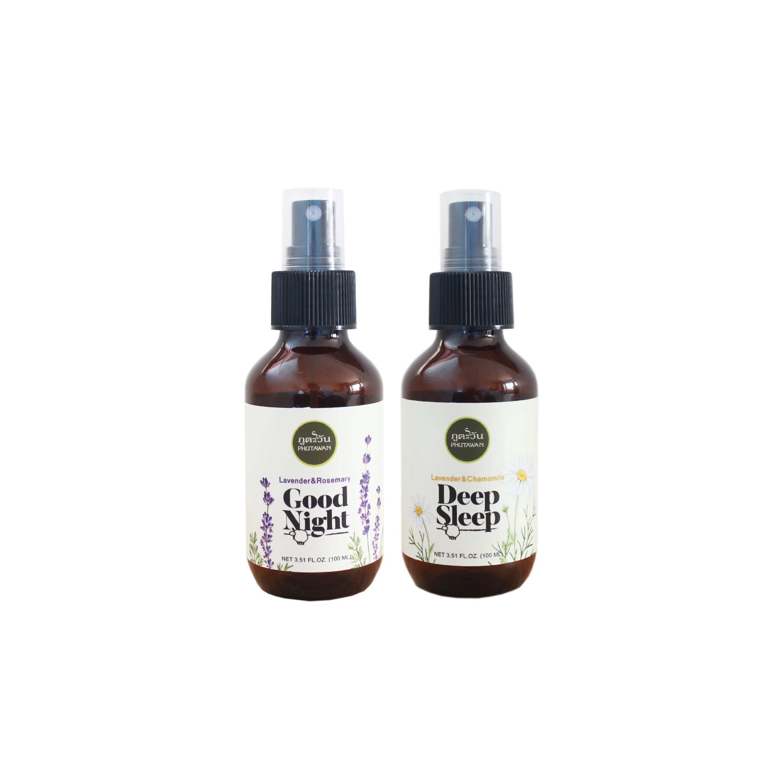 PH19 - PHUTAWAN ORGANIC DEEP SLEEP & Good Night PILLOW SPRAY(LAVENDER & CHAMOMILE)100ML-huwagroup