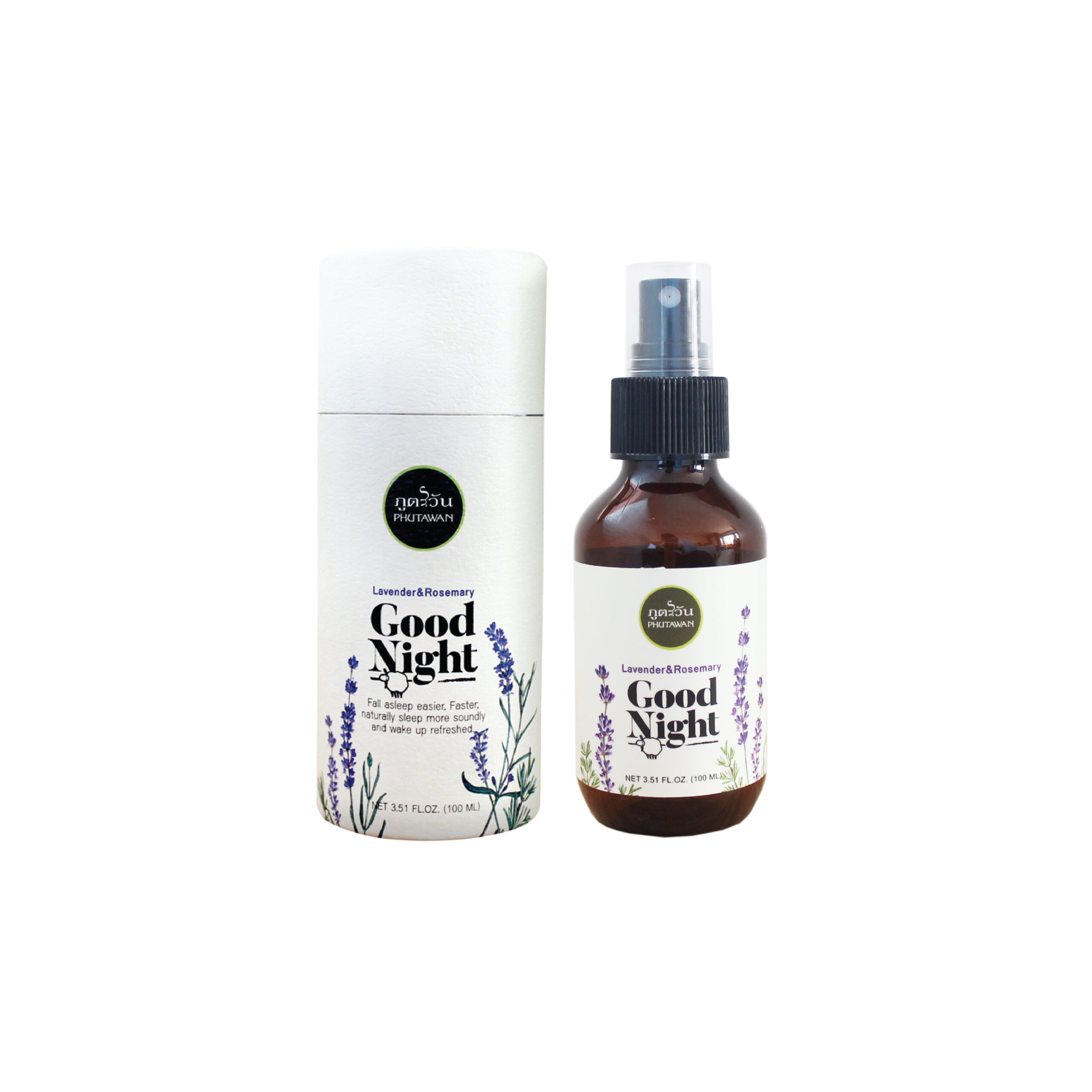 PH19 - PHUTAWAN ORGANIC DEEP SLEEP & Good Night PILLOW SPRAY(LAVENDER & CHAMOMILE)100ML-huwagroup