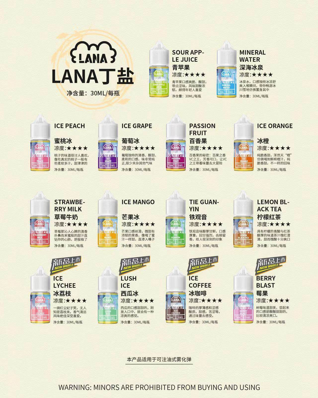 正品 LANA煙彈 拉娜水果油 鯊克 鹽博士 鹽油 小煙 煙油 丁鹽 小煙油 ZERO 動脈 KOK