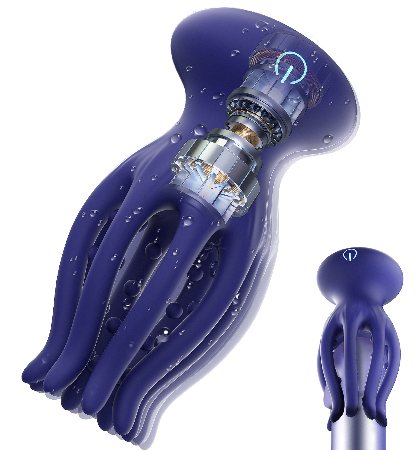 水母八爪按摩器|龜頭包裹訓練|10頻調節龜頭訓練器