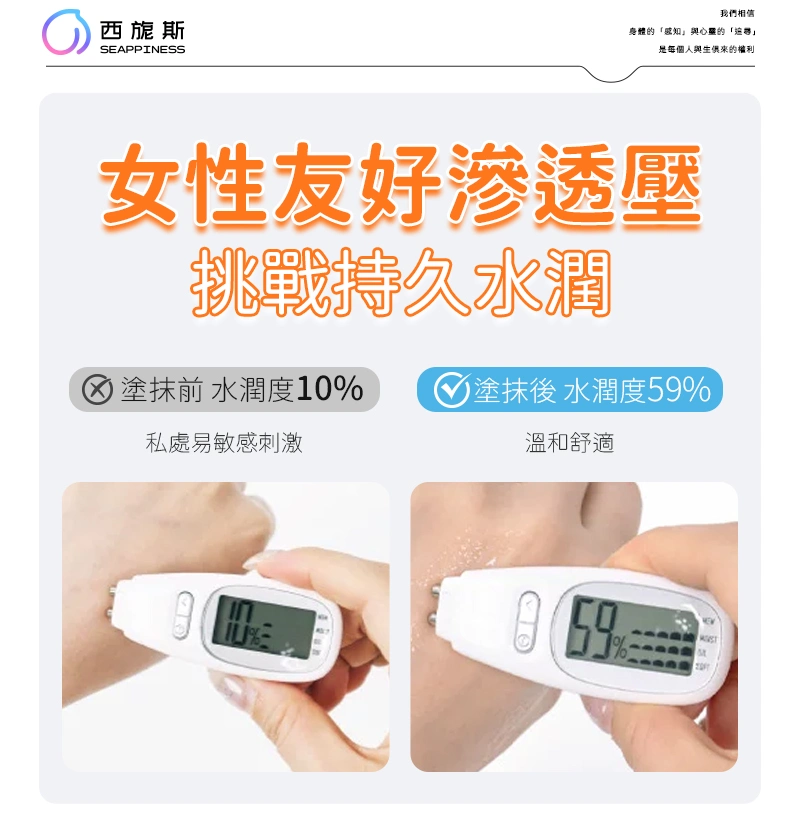 女性友好滲透壓，保持長久水潤