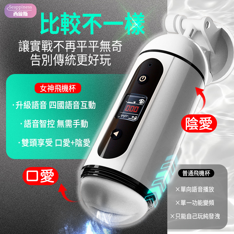 女神活塞飛機杯 | 自帶底座免手持 | 雙頭計數顯戰力