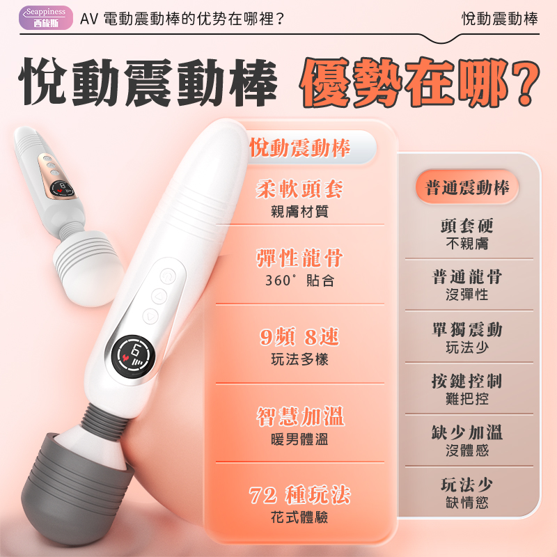 對比普通震動棒,擁有親膚材質,智慧加溫以及多樣玩法