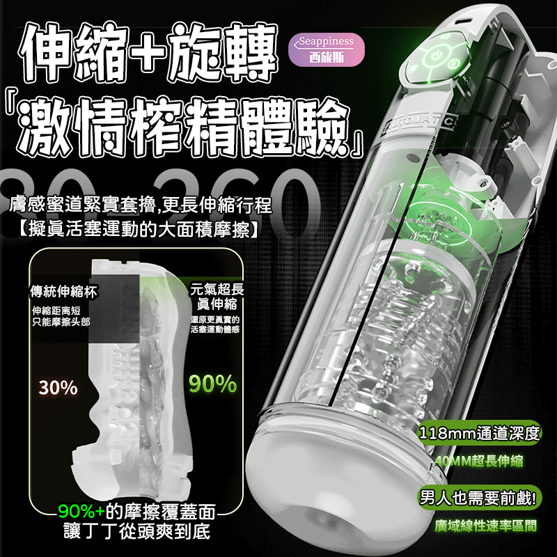 水浴旋轉飛機杯 | 科學練莖 | 整根伸縮旋轉